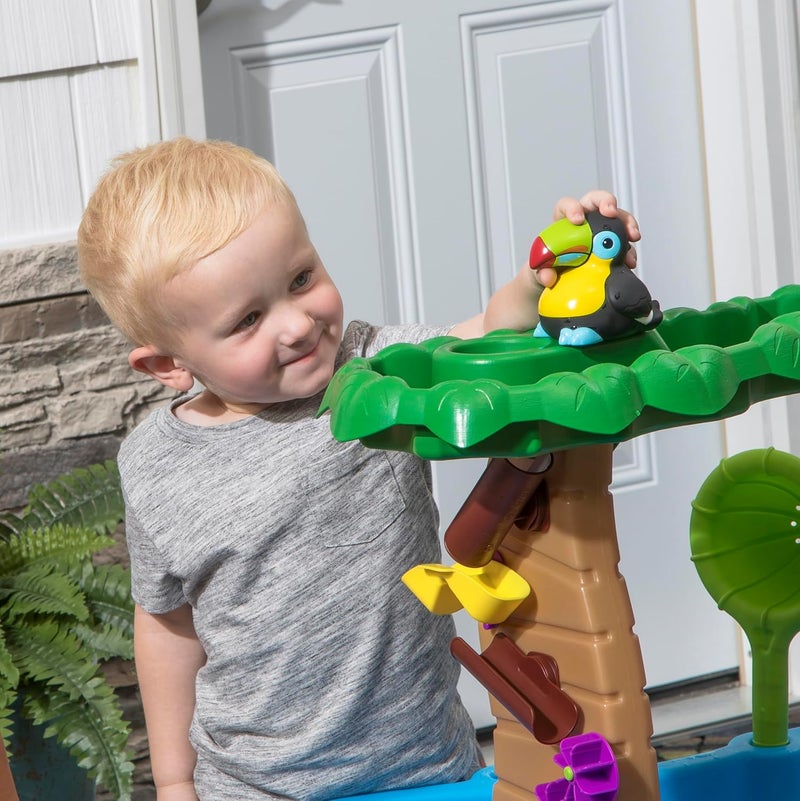 Step2 Tropical Rainforest Water Table, Kids Water and Sand Activity Sensory Playset, Summer Outdoor Toys, 13 Piece Water Toy Accessories, For Toddlers 1.5+ Years Old, Blue & Brown - Image 5